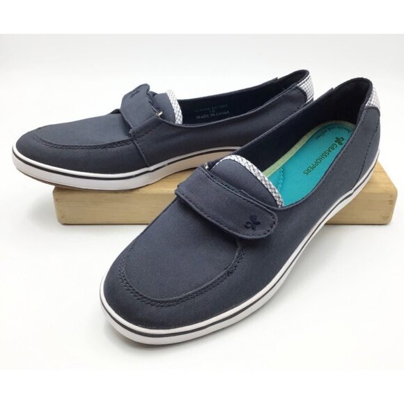 Grasshoppers Shoes Womens 7 Navy Blue Unworn Canvas Easy On Casual Comfort Cute - Picture 1 of 10